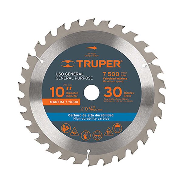 DISCO CORTE MADERA 10 *30D*5/8  TRUPER
