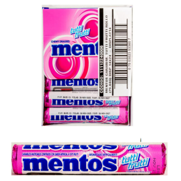 MENTOS CARAMELO TUTTI FRUTTI ROLLO