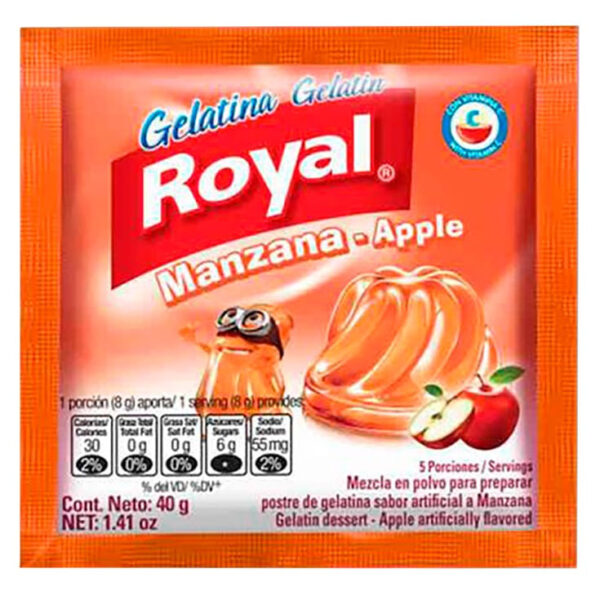 GELATINA ROYAL MANZANA  40G