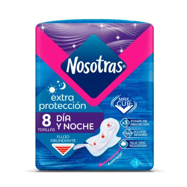 TOALLAS NOSOTRAS EXTRA PROTECCION DIA/NOCHE X 8 UND