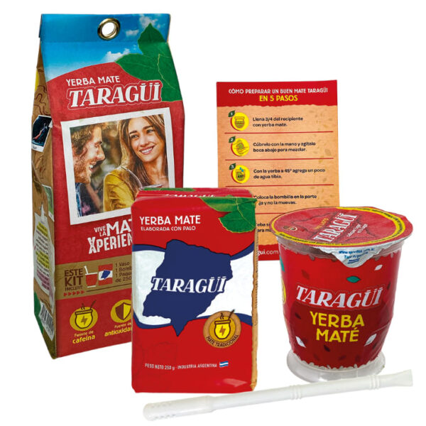TARAGUI KIT YERBA MATE 250G+VASO+BOMBILLA