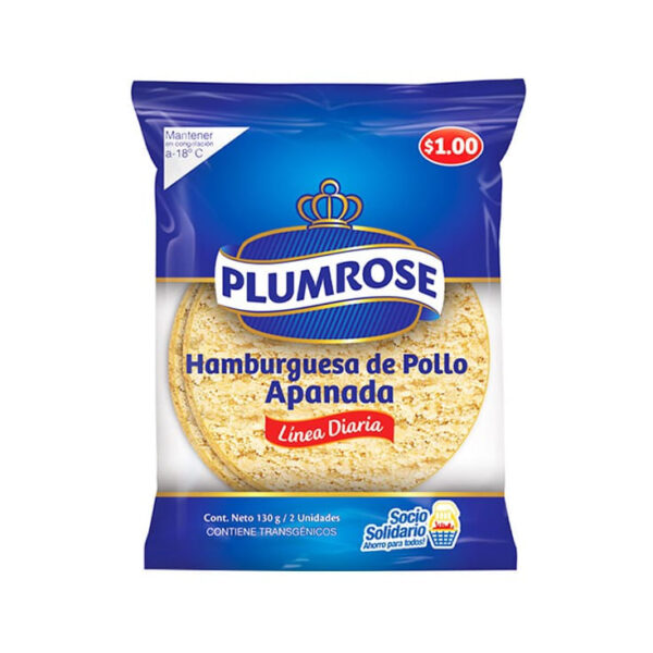 PLUMROSE HAMBURQUESA DE POLLO 2 UNIDADES 130GRS