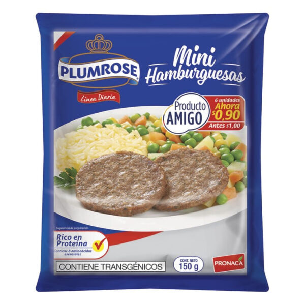 MINIHAMBURGUESA APANADA PLUMROSE 150GR