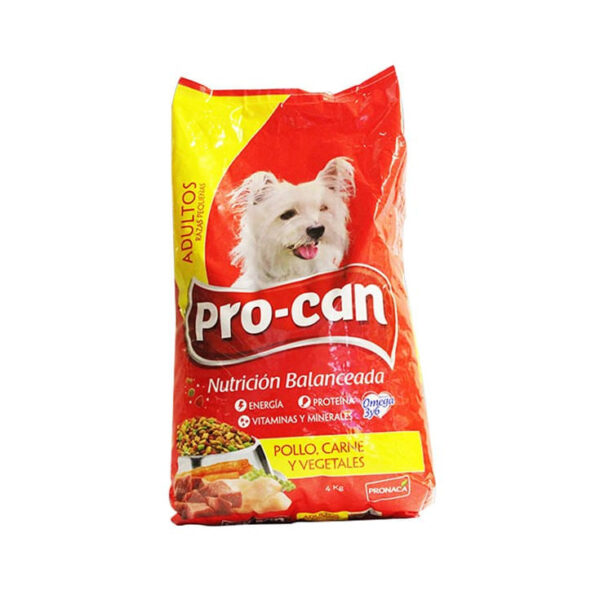 PRO-CAN A/POLLO+CAR+VEGET 4KG