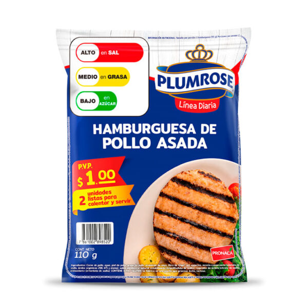 HAMB POLLO ASADA PLUMR 110G