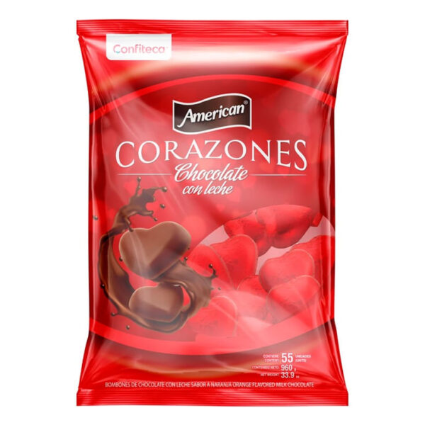 CONFITECA CORAZONES DE CHOCOLATE X 50