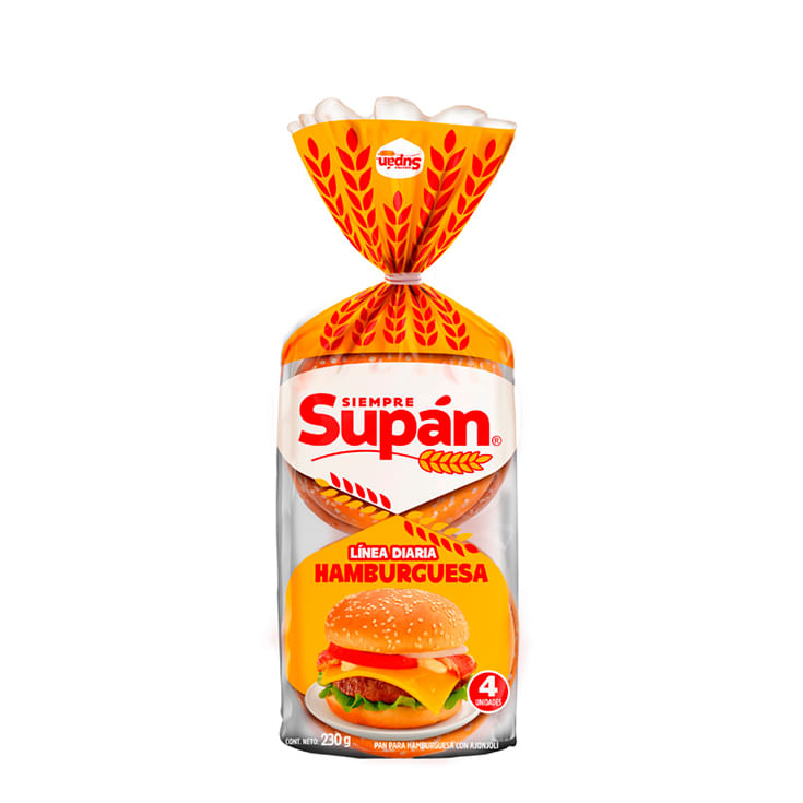 7861009945906 HAMBURGUESA LIN DIARIA 4P 230G BOLSA SUP - Imagen 1