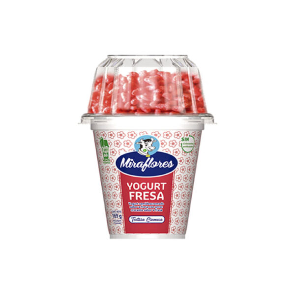 YOGURT MIRAFLORES FRESA VASO HOJUELA 169G