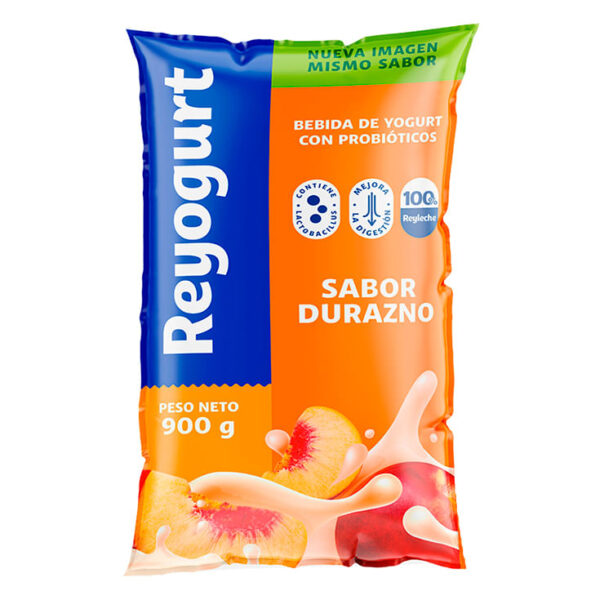 REYOGURT FUNDA DURAZNO 900 ML