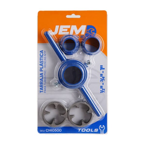 TARRAJA JEM P/HACER ROSCA E/TUBO D/PCV 1/2"-1/2"-3/4