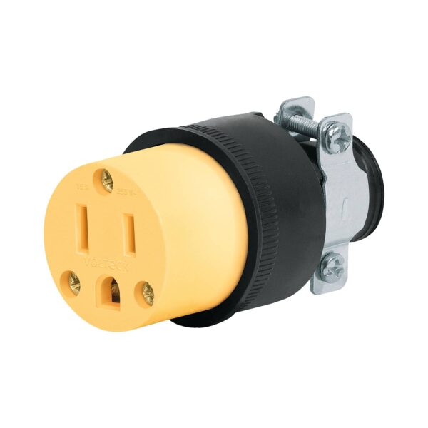TOMA CONECTOR D/CAUCHO 2 POLOS  15A 127