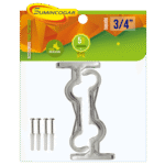 SOPORTE DOBLE 3/4PLG CROMO X 2 UNID