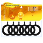 ARGOLLA PLASTICA 1  (X6) NEGRO
