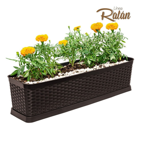 MACETERO RATAN RECTANGULAR GRANDE