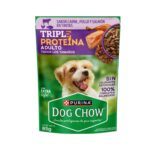 DOG CHOW TROZOS JUGOSOS 85GR ADLT. T/T  TRIPLE PROTEINA CARNE-PLLO-SALM