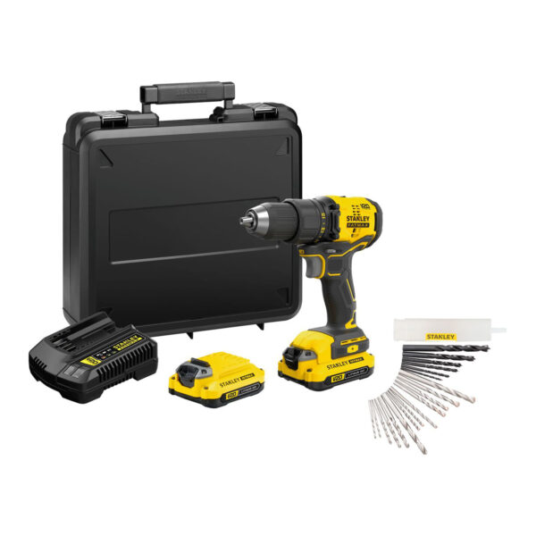 TALADRO ROTACIONAL FATMAX S/CARBONES 2 BATERIAS 1.5AH + CARGADOR V20 STANLEY
